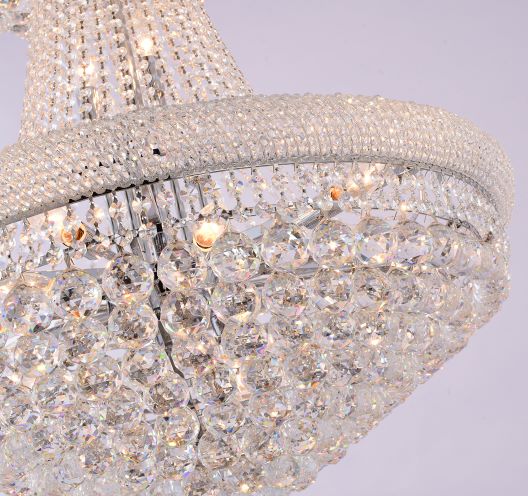 48X86 Inch 42 Lights French Empire Chrome K9 Crystal Chandelier for High Ceilings-Briglighting