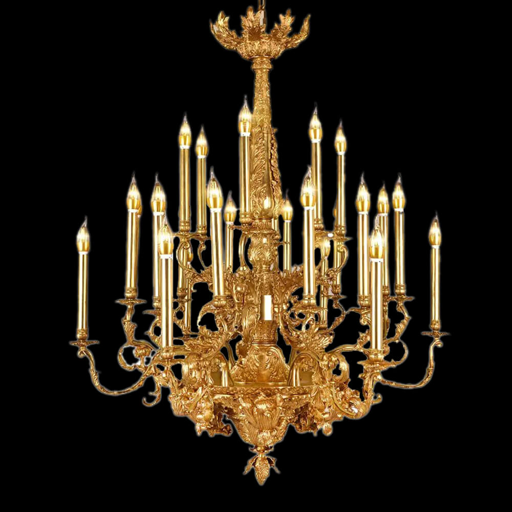 41X43 Inch 24 Lights Baroque Style Antique French Copper Chandelier-Briglighting