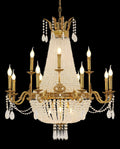 37X39 Inch 15 Lights French Empire Brass and Crystal Chandelier-Briglighting