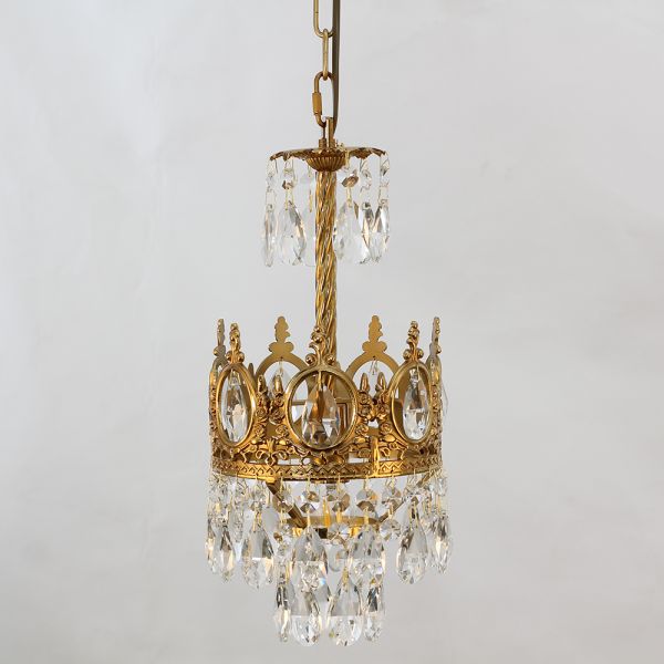 6 Inch Mini Crystal Pendant Light for Kitchen Island Empire Style Brass Crystal Chandelier-Briglighting