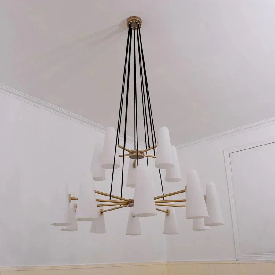 2 - Tier White Porcelain Round Chandelier - Briglighting