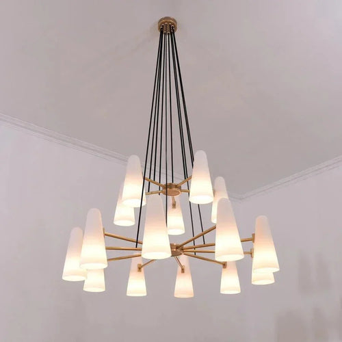 2 - Tier White Porcelain Round Chandelier - Briglighting