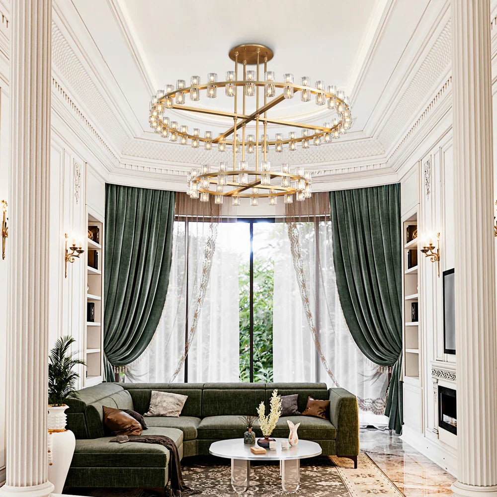 Arcachon LED Round Two-Tier Chandelier 60"