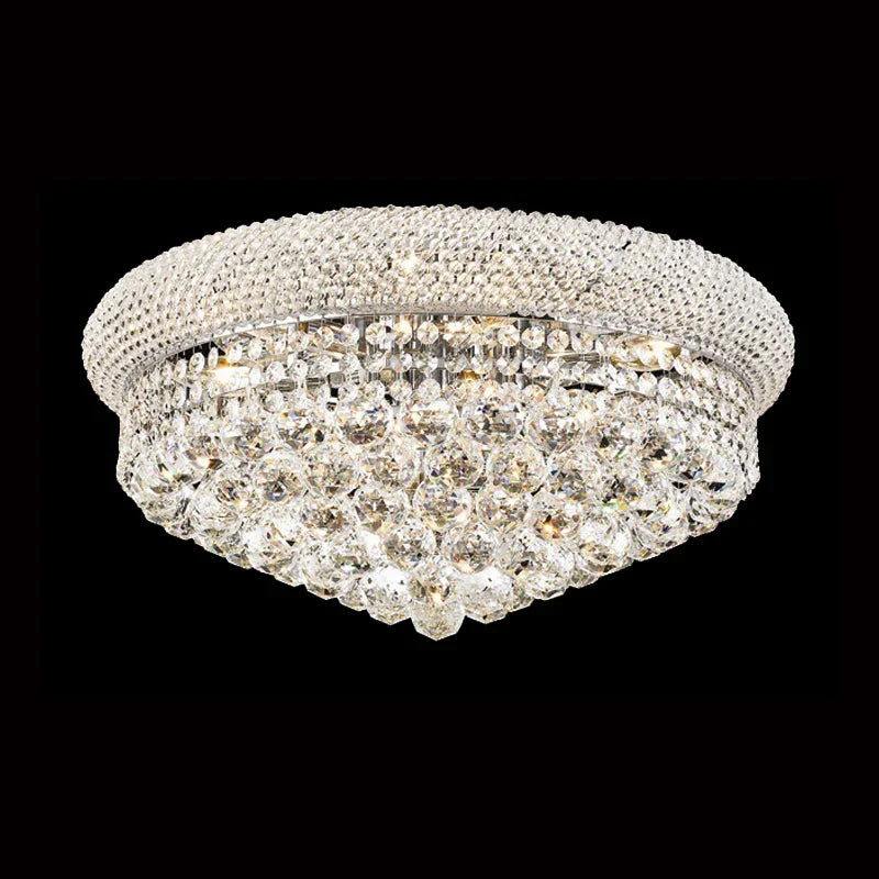20'' Round Crystal Ceiling Light Empire Flush Mounted Crystal Chandelier-吸顶灯-Briglighting
