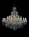 57X53 Inch Two Tiers Candle Style Crystal Chandelier 30 Lights Gold Maria Theresa Chandelier for Dining Room-Briglighting