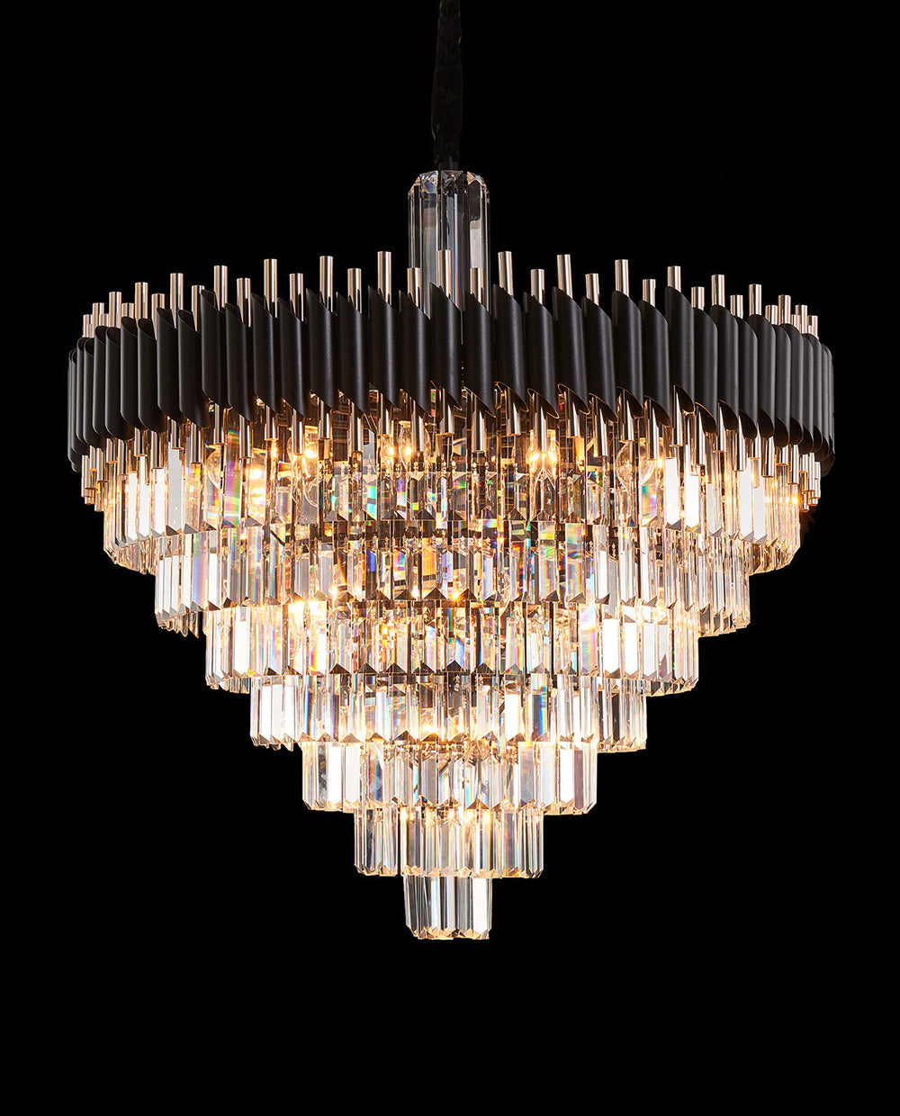 40 Inch Luxury Modern Round Crystal Chandelier Lighting for Living Room-Briglighting