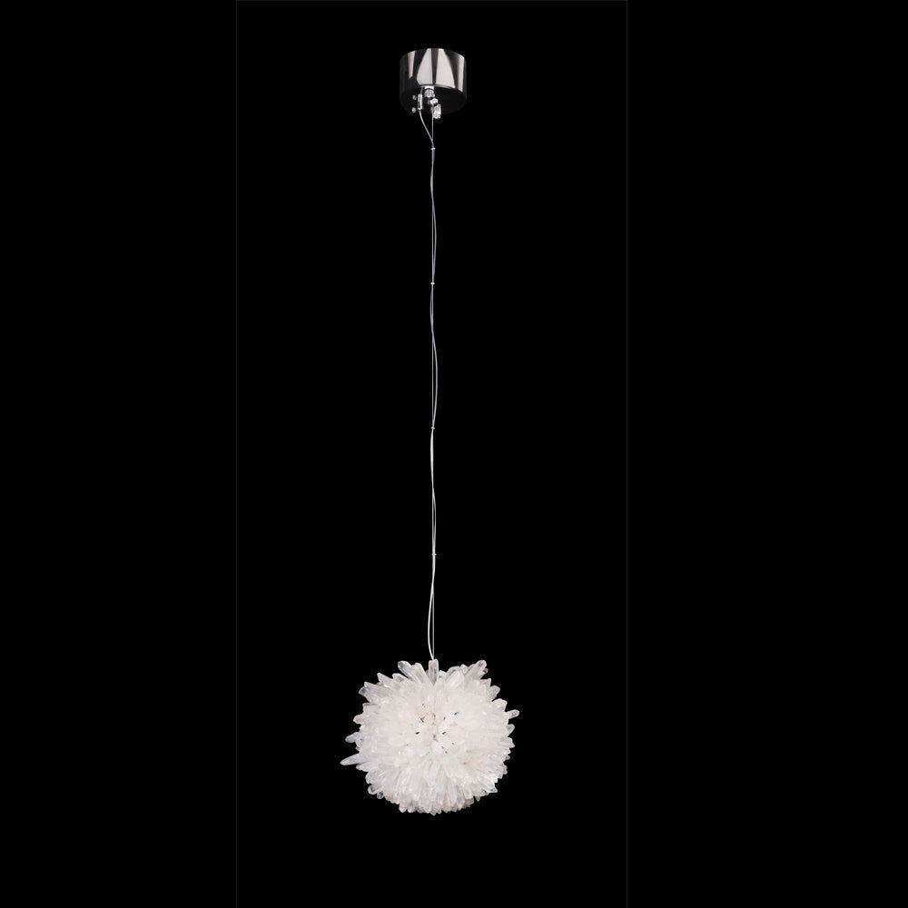 Clear Geode Quartz Crystal Ball Modern Pendant Light-Briglighting