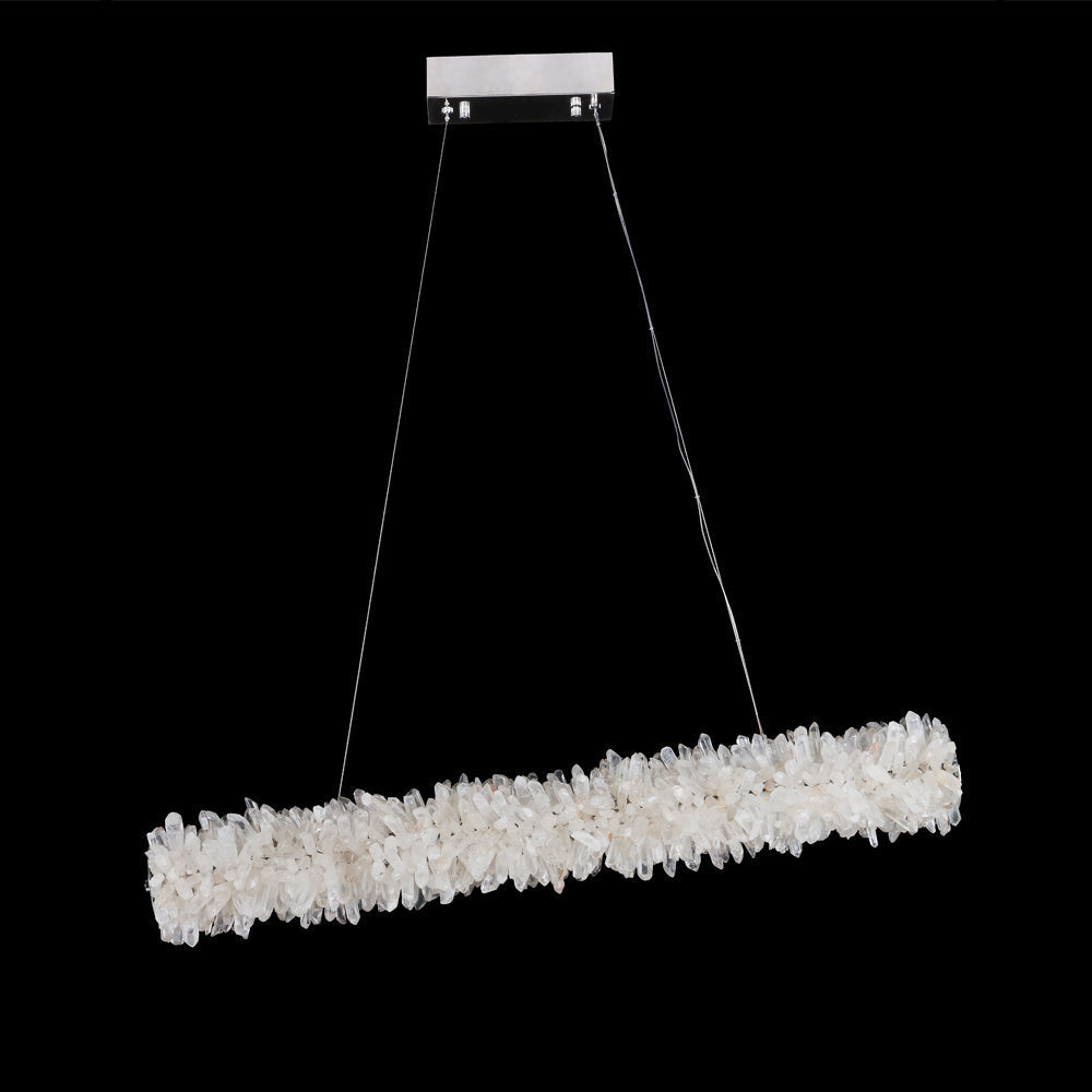 Modern Linear Geode Quartz Crystal Pendant Light-Briglighting