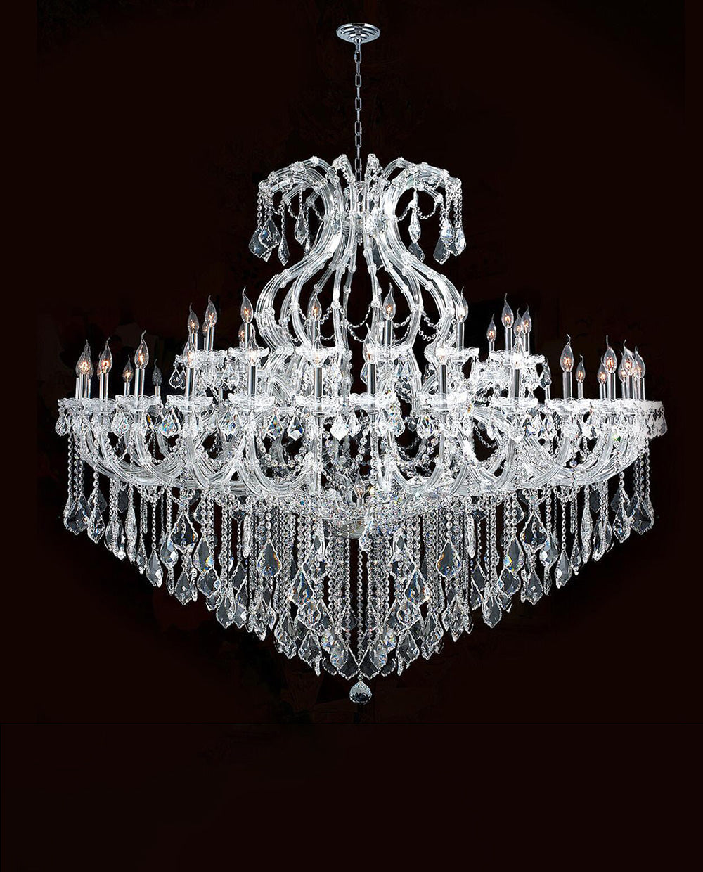 71X59 Inch Extra Wide Chandelier 49 Lights Big Chrome Maria Theresa Crystal Chandelier For Dining Room-Briglighting