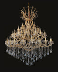 60 Lights Big Gold Maria Theresa Chandelier 67X79 Inch Large Crystal Chandelier for High Ceiling Foyer-Briglighting