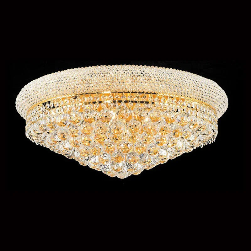 24'' Round Crystal Ceiling Light Empire Flush Mounted Crystal Chandelier-吸顶灯-Briglighting