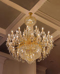59X69 Inch Large Gold Chandelier Elegant Crystal Chandelier Foyer Lighting-Briglighting