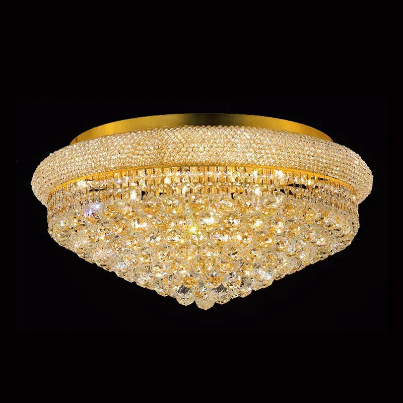 28'' Round Crystal Ceiling Light Empire Flush Mounted Crystal Chandelier-吸顶灯-Briglighting