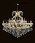 71X59 Inch Extra Wide Chandelier 49 Lights Big Gold Maria Theresa Crystal Chandelier For Dining Room-Briglighting