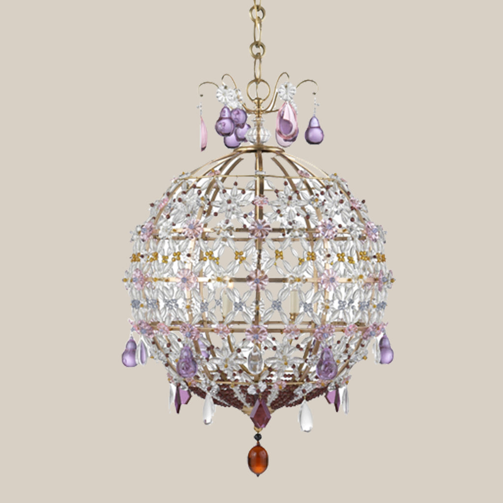 Floral Crystal Globe Chandelier