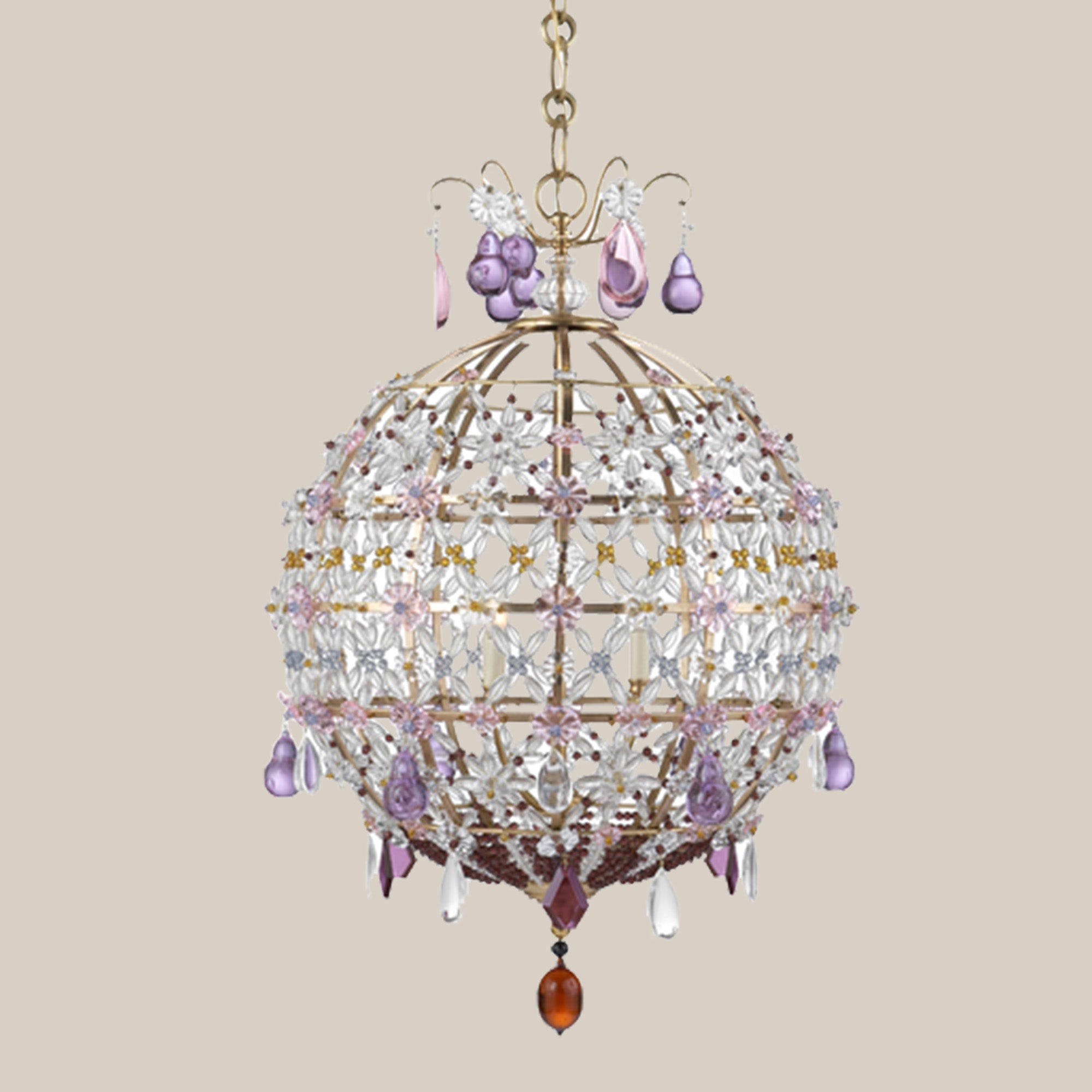 Floral Crystal Globe Chandelier