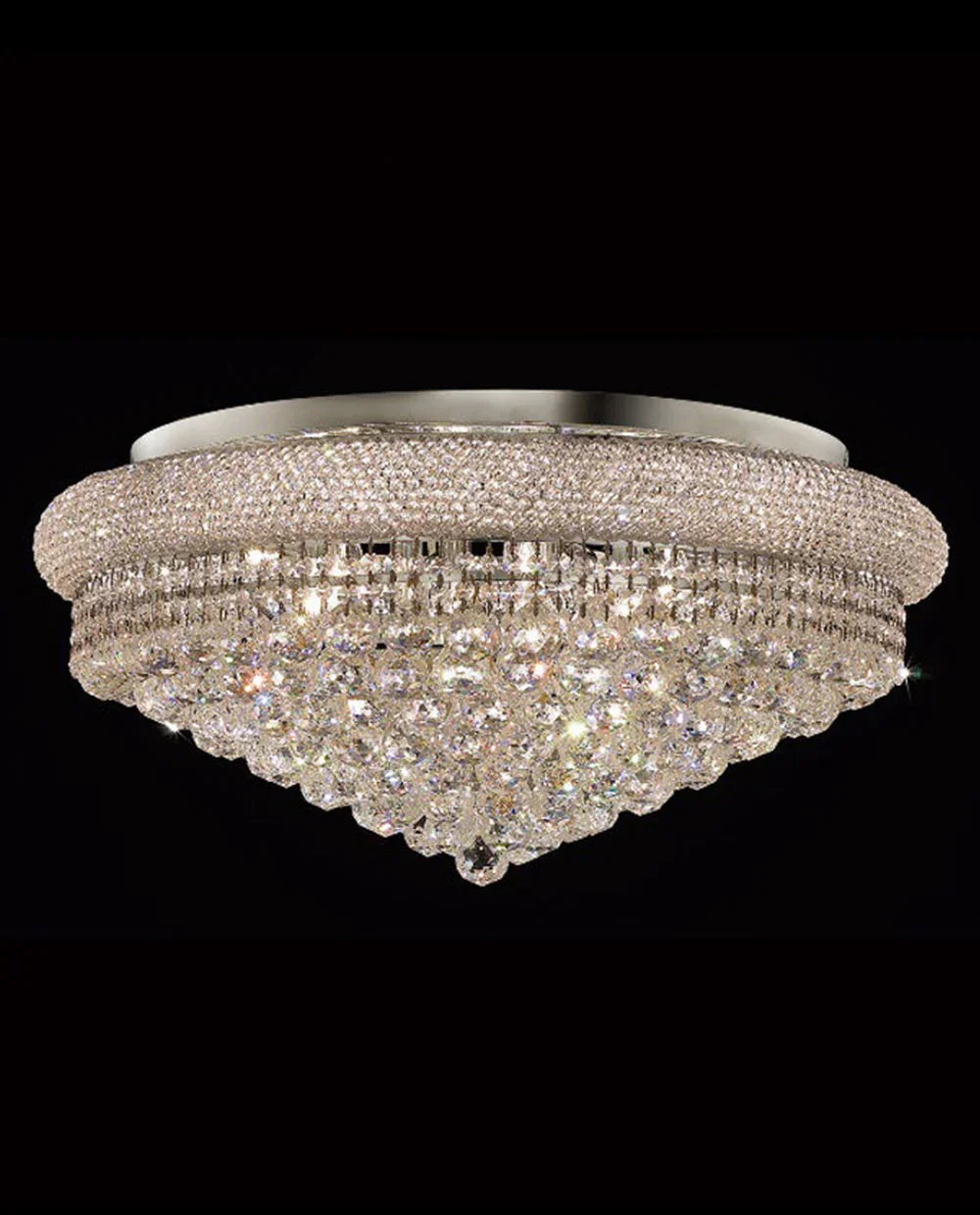 28'' Round Crystal Ceiling Light Empire Flush Mounted Crystal Chandelier-吸顶灯-Briglighting