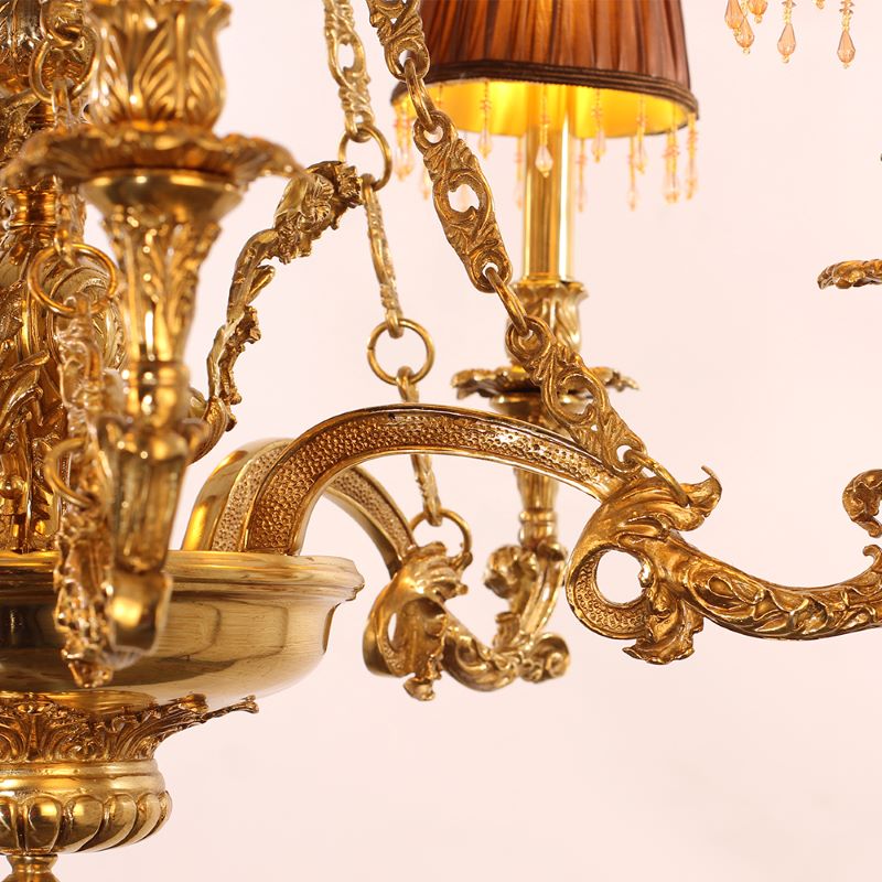 30X30 Inch 6 Lights Baroque Style Antique Copper Chandelier-Briglighting