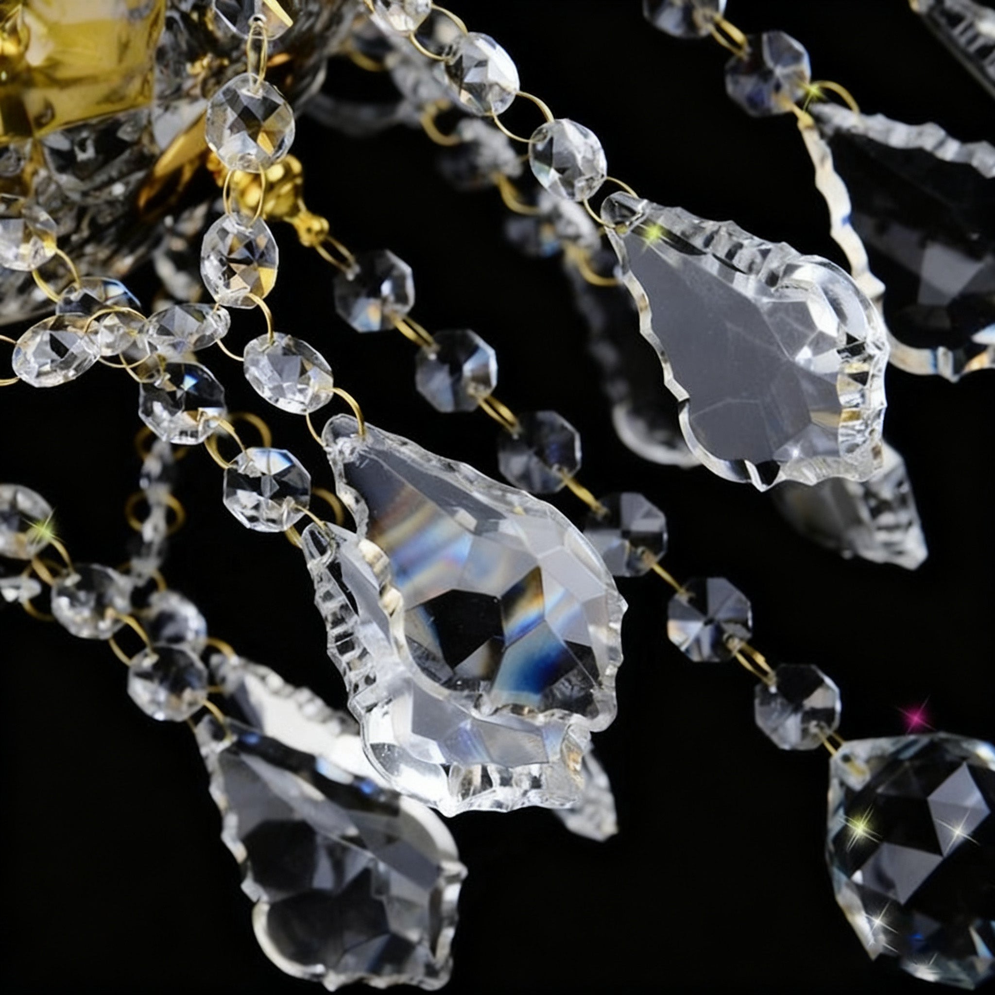 50 Lights Tiered Chandelier 63X61 Inch Large Gold Crystal Chandelier Lighting-Briglighting