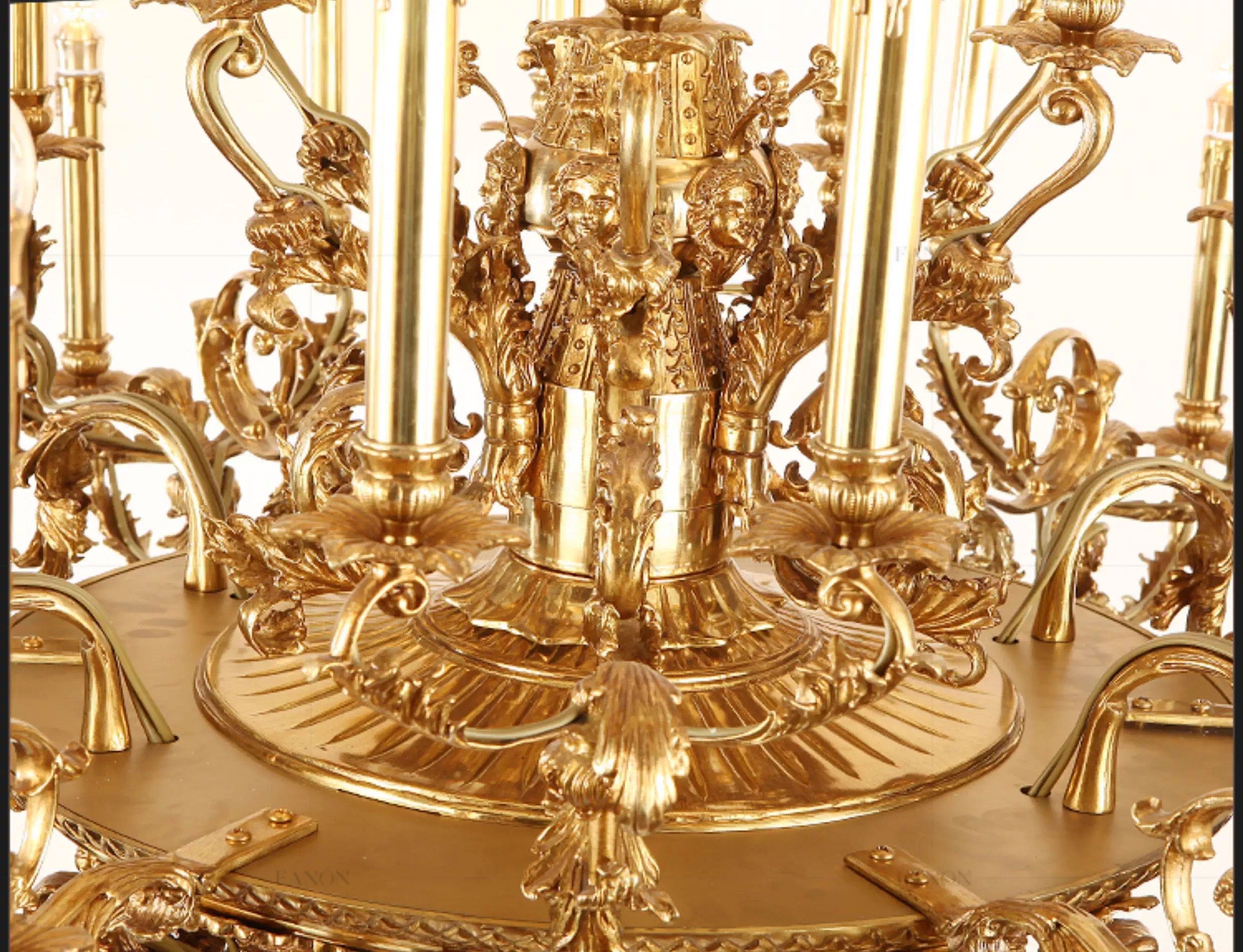 54X46 Inch 36 Lights Baroque Style French Copper Chandelier-Briglighting