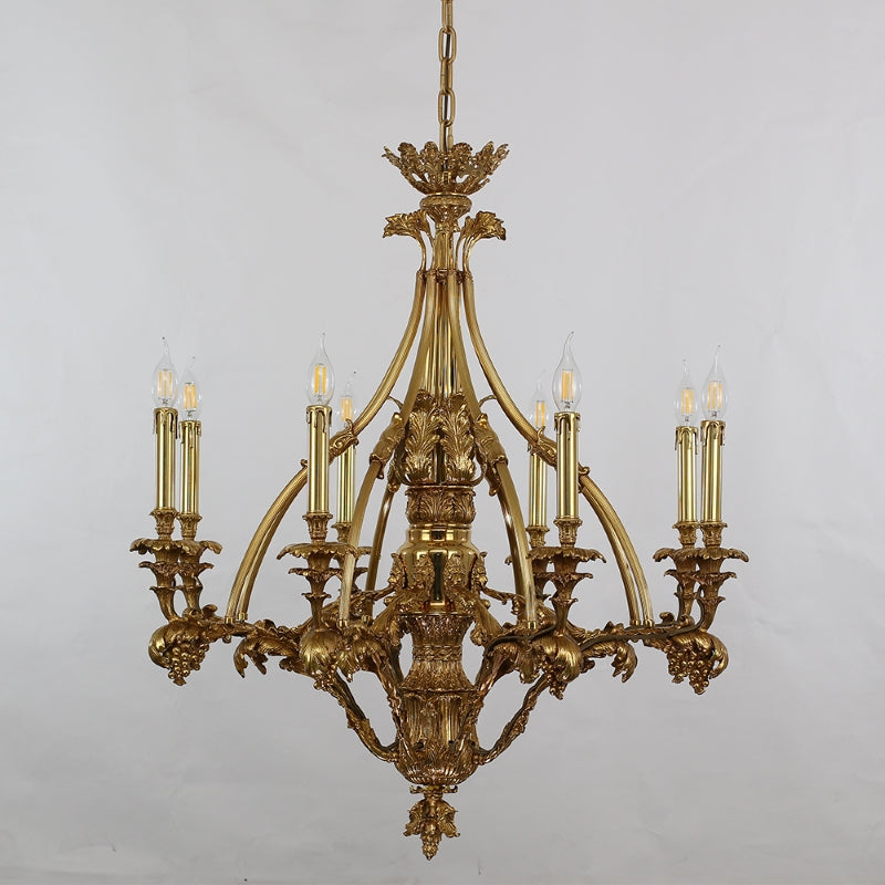 33X31 Inch 8 Lights Small Baroque Style Antique Copper Chandelier-Briglighting