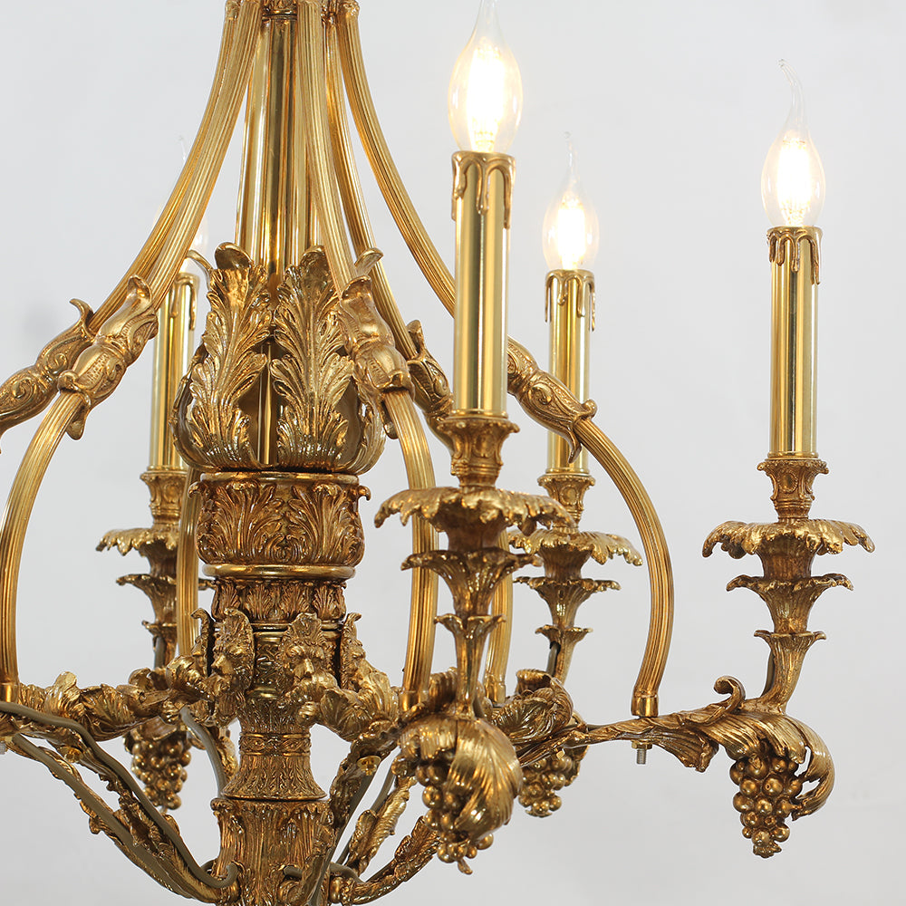 26X30 Inch 6 Lights Small Baroque Style Antique Copper Chandelier-Briglighting