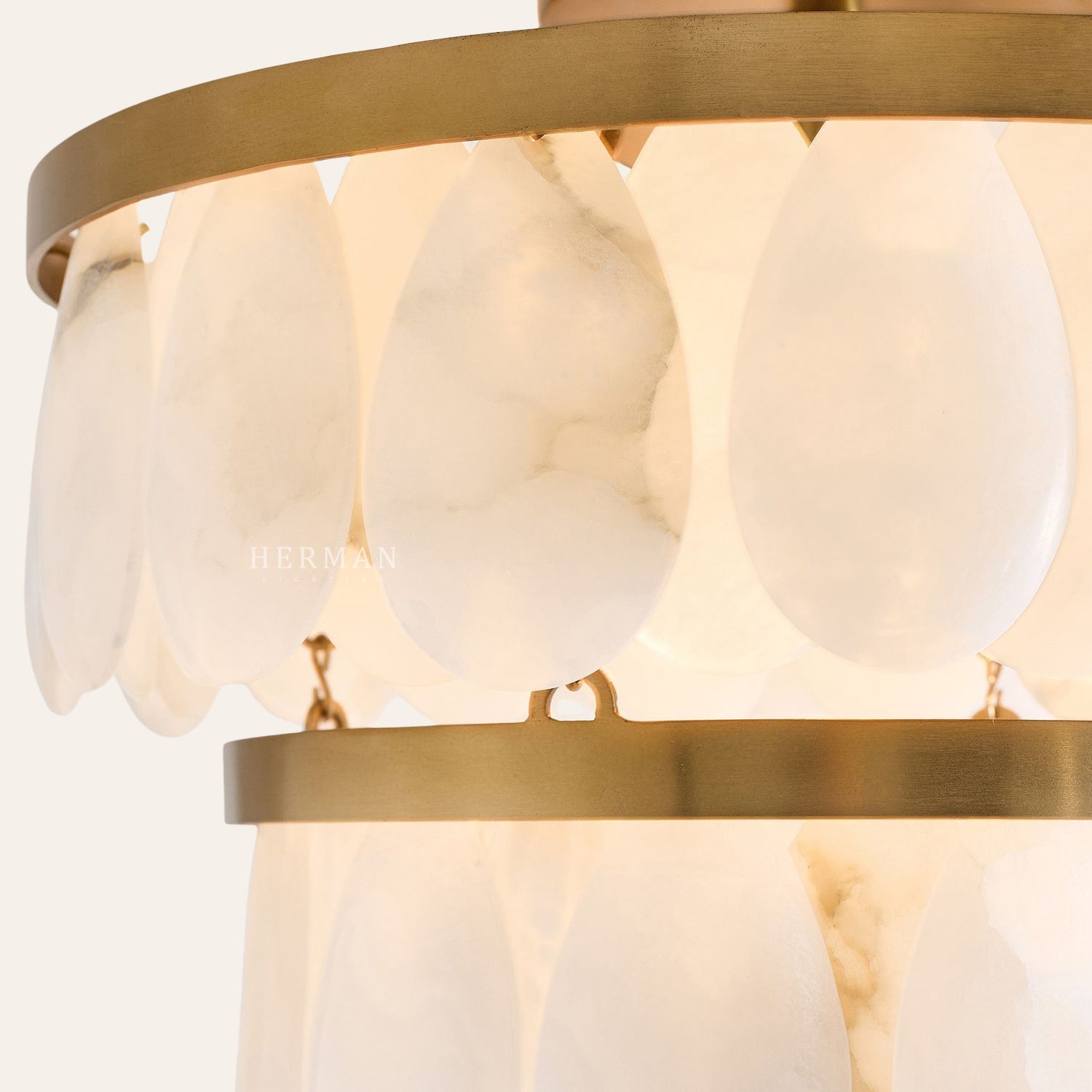 Solene Alabaster Round Flush Mount 14"-Chandelier-Briglighting