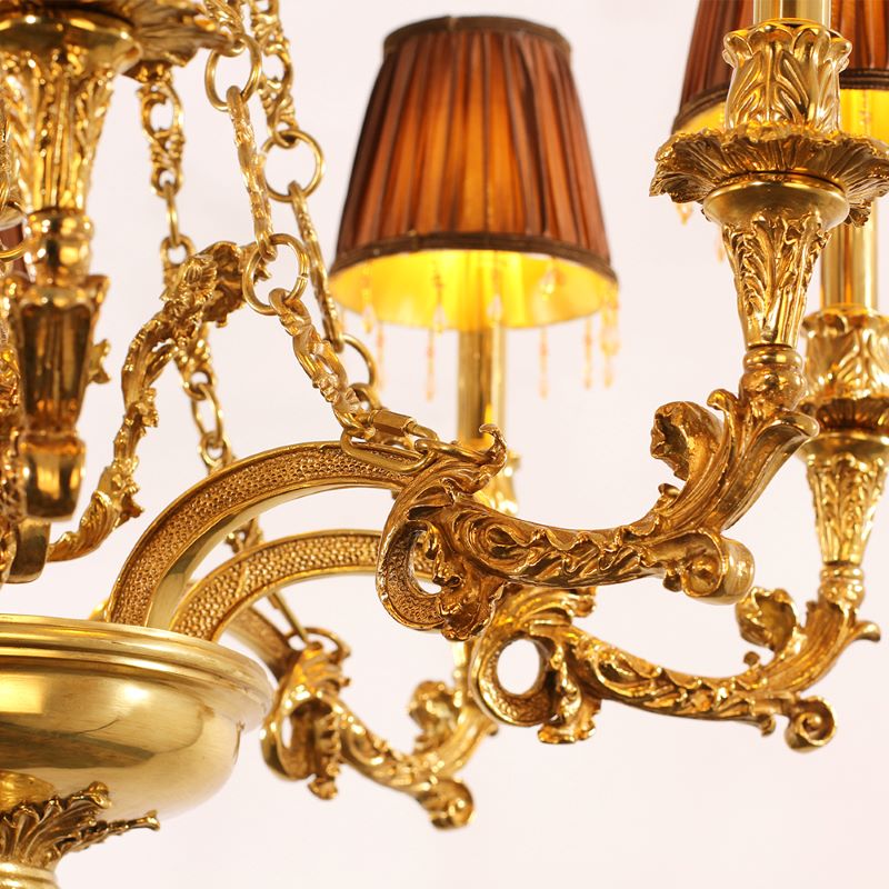35X30 Inch 8 Lights Baroque Style Antique Copper Chandelier-Briglighting