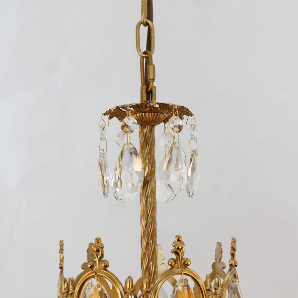 6 Inch Mini Crystal Pendant Light for Kitchen Island Empire Style Brass Crystal Chandelier-Briglighting