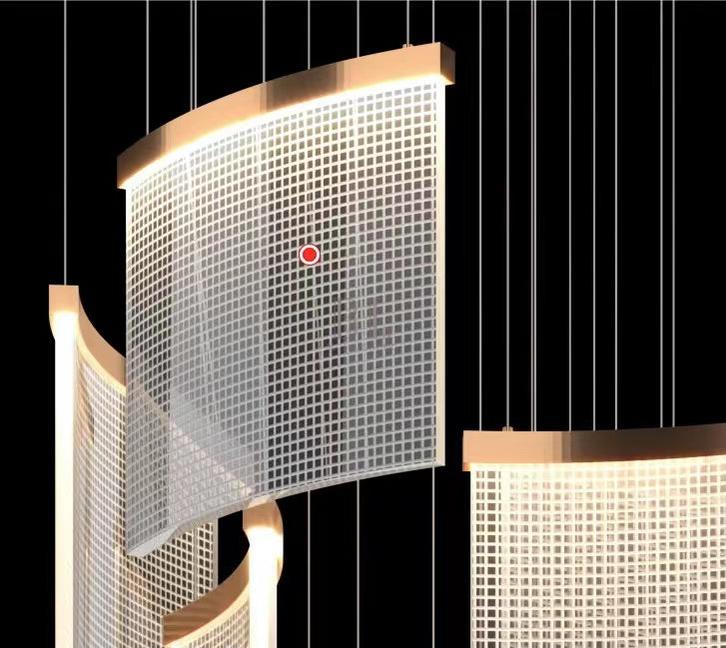 Designer Tile Chandelier For Foyer And High Ceiling Living Room-Briglighting