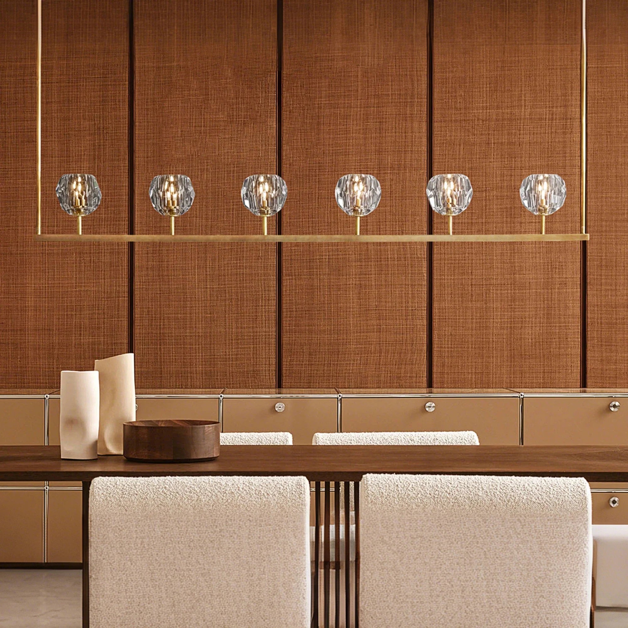 Boule De Cristal Clear Glass Linear Chandelier 48", 60"