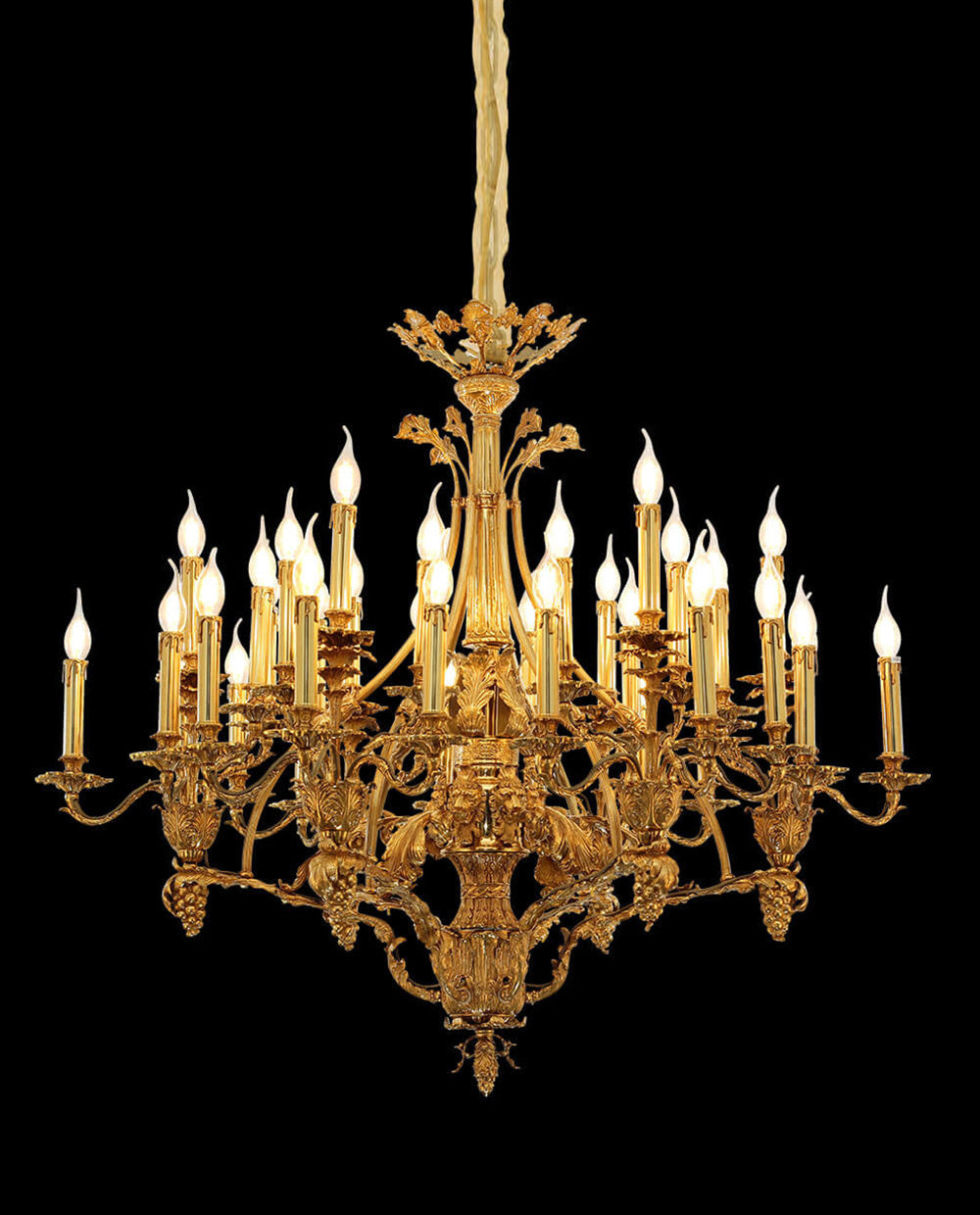 47X39 Inch 36 Lights Baroque Style Antique Brass Chandelier-Briglighting