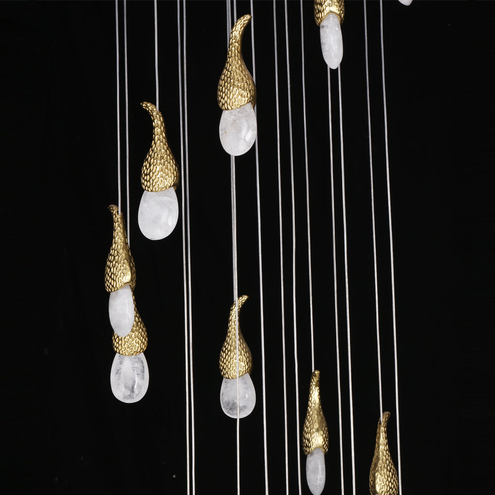 24 Rock Crystal Short-eggplants Modern Chandelier 138 Inch Long Staircase LED Chandelier-Briglighting