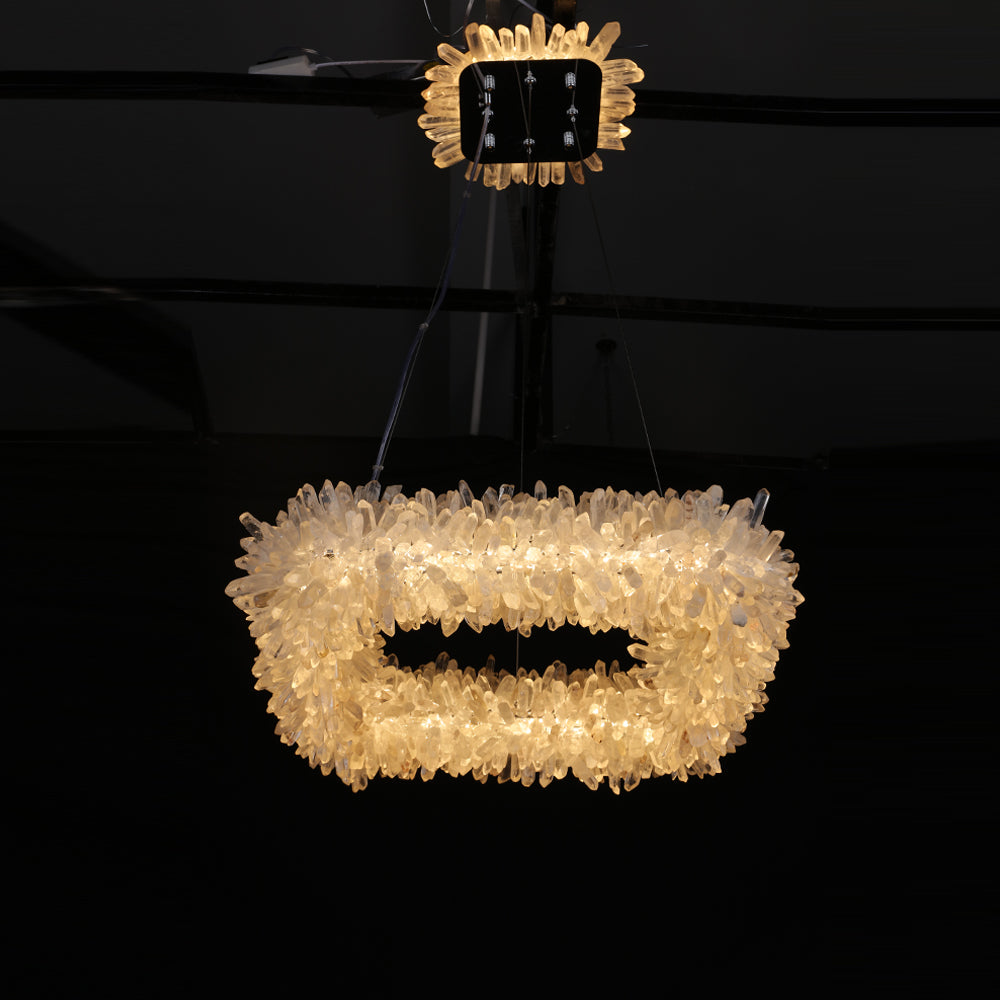 24'' Square Modern Geode Quartz Crystal Chandelier-Briglighting