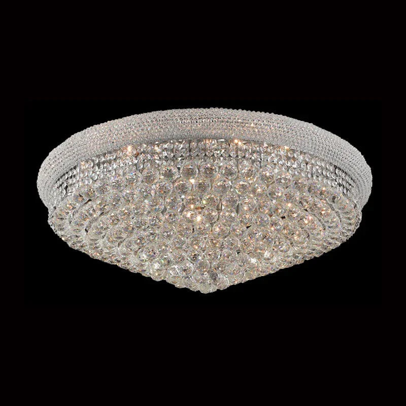 36'' Round Crystal Ceiling Light Empire Flush Mounted Crystal Chandelier-吸顶灯-Briglighting