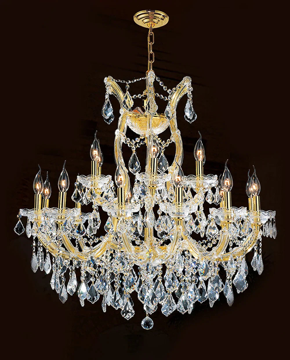 33'' Wide Gold Chandelier 19 Lights Maria Theresa Crystal Chandelier MT01L19G-吊灯-Briglighting