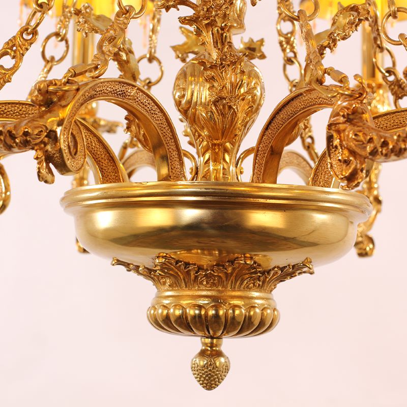 35X30 Inch 8 Lights Baroque Style Antique Copper Chandelier-Briglighting