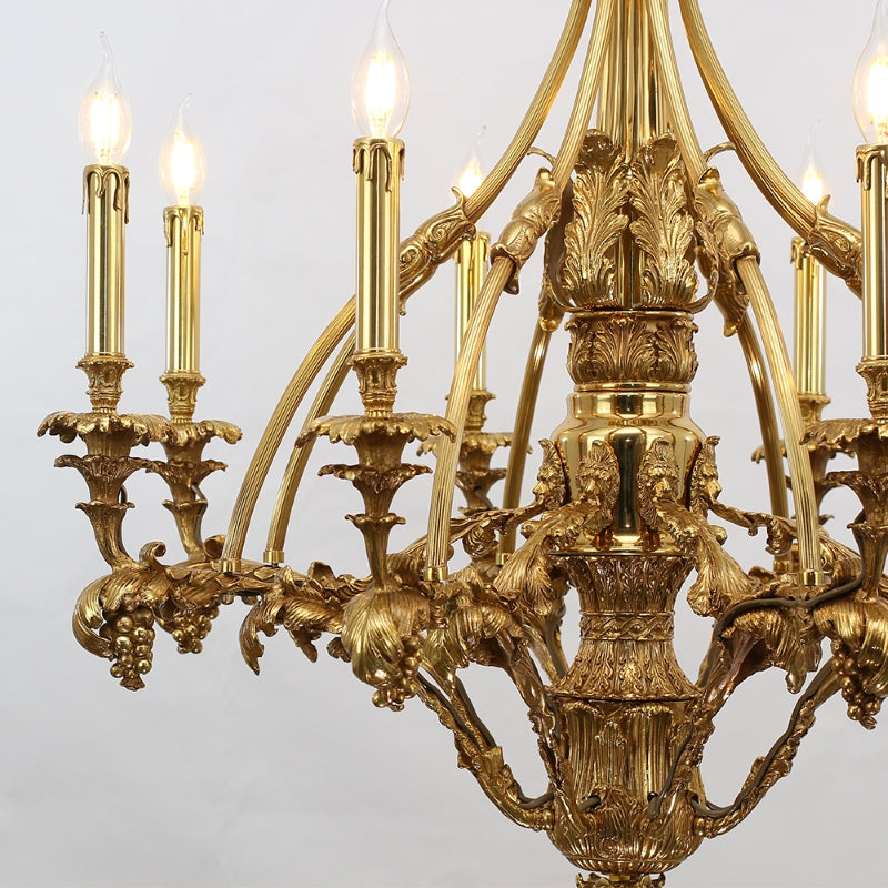 33X31 Inch 8 Lights Small Baroque Style Antique Copper Chandelier-Briglighting