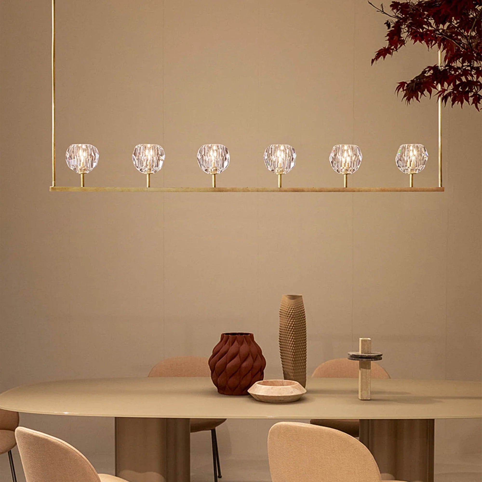 Boule De Cristal Clear Glass Linear Chandelier 48", 60"