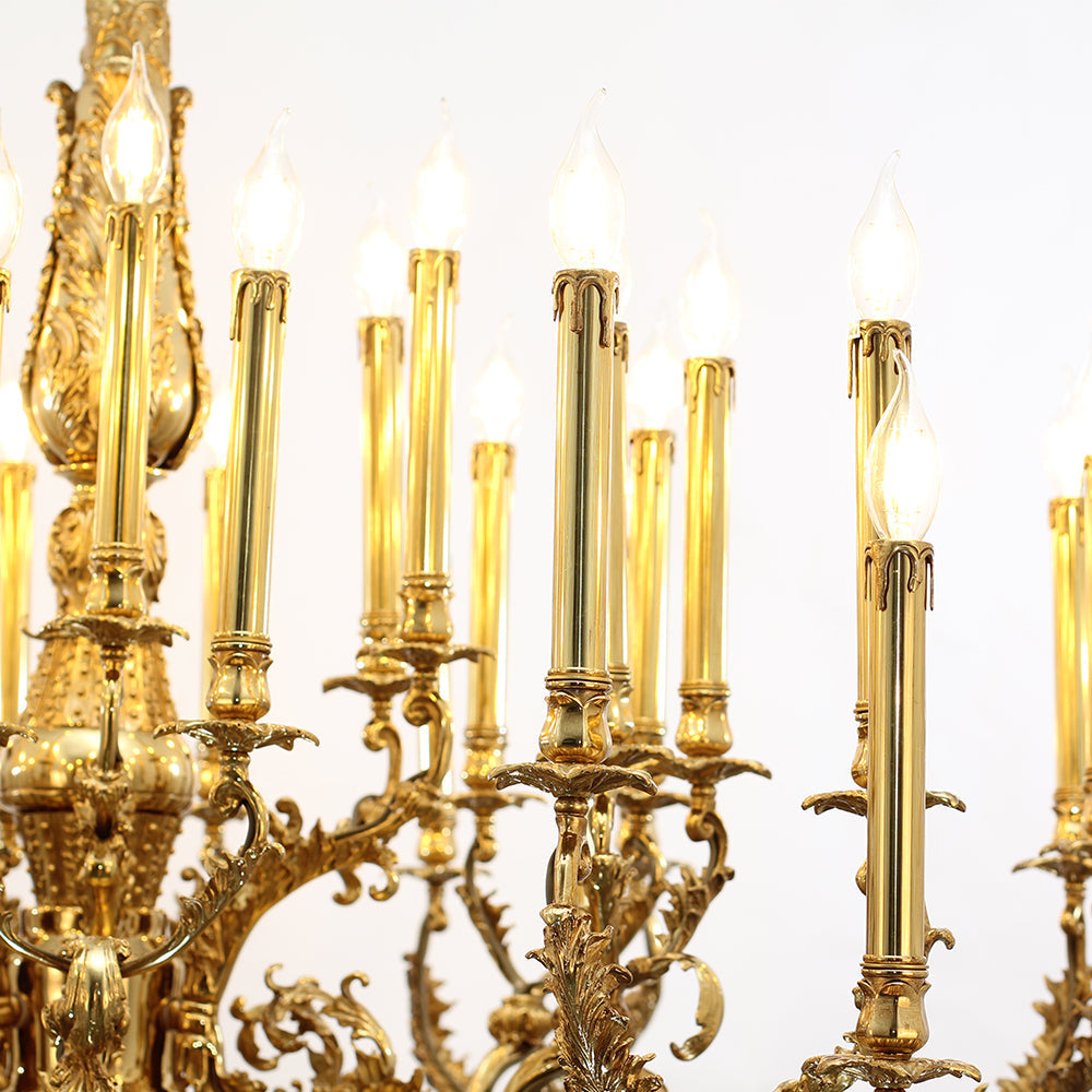 41X43 Inch 24 Lights Baroque Style Antique French Copper Chandelier-Briglighting