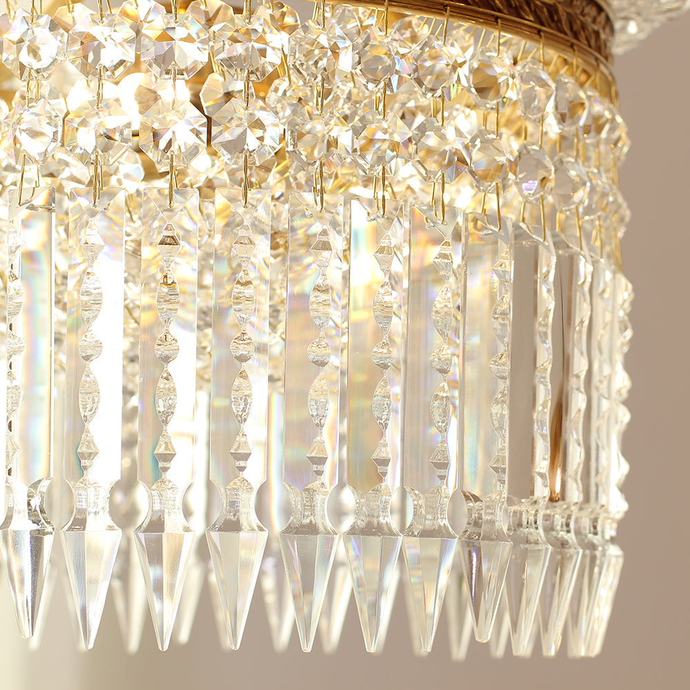16-28 Inch Multiple Size Baccarat Inspired Copper and Crystal Chandelier Lighting-Briglighting