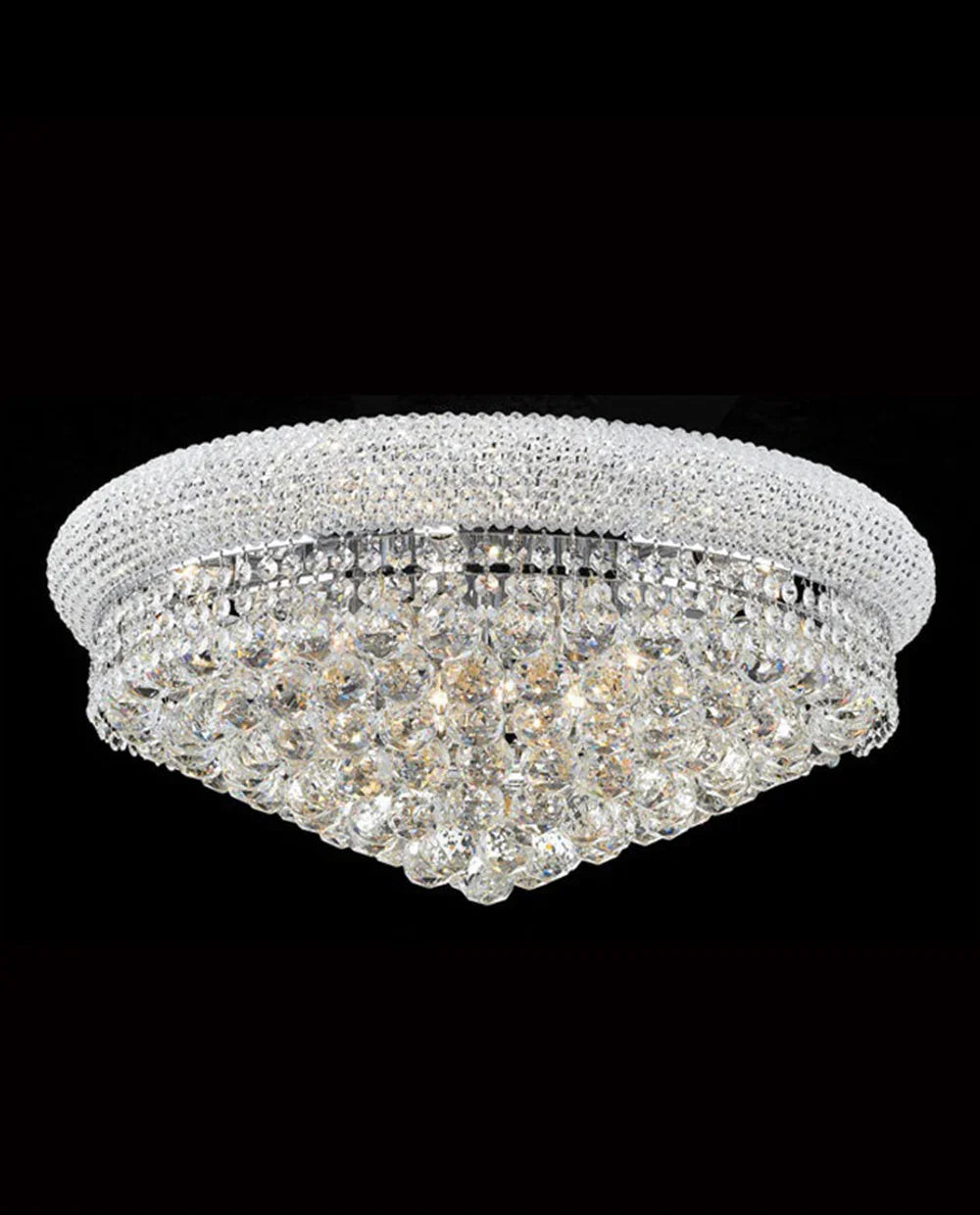 24'' Round Crystal Ceiling Light Empire Flush Mounted Crystal Chandelier-吸顶灯-Briglighting