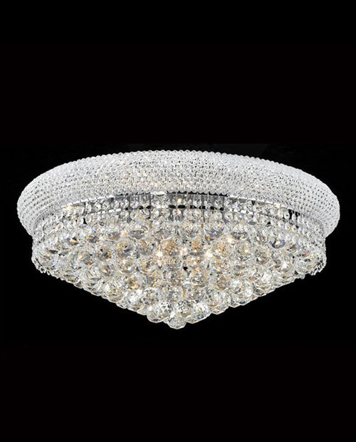 24'' Round Crystal Ceiling Light Empire Flush Mounted Crystal Chandelier-吸顶灯-Briglighting