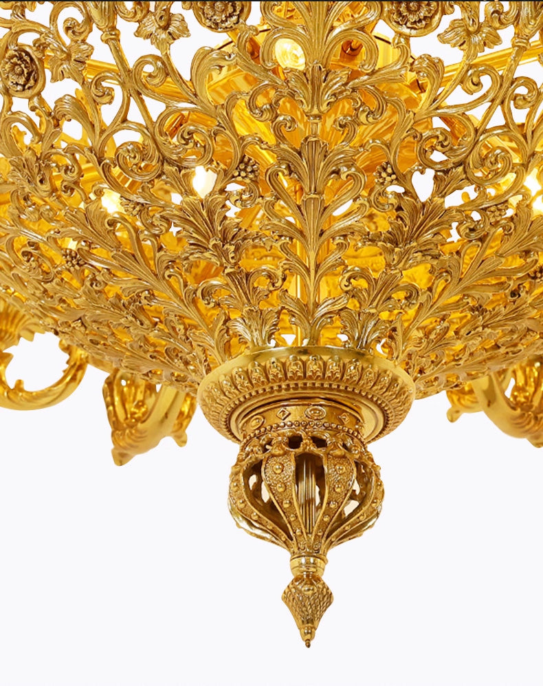 59X65 Inch 19th Century Extra Large French Brass Chandelier Antique Chandelier for Foyer-Briglighting