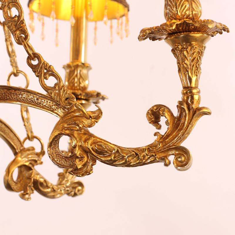 30X30 Inch 6 Lights Baroque Style Antique Copper Chandelier-Briglighting