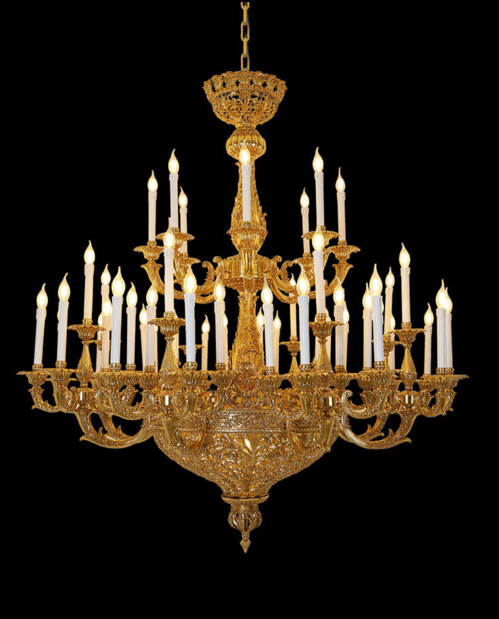 59X65 Inch 19th Century Extra Large French Brass Chandelier Antique Chandelier for Foyer-Briglighting