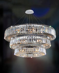 (48+36+24) Inch 3-Ring Modern Crystal Chandelier for Living Room Big Banquet Hall Chandelier Light-Briglighting