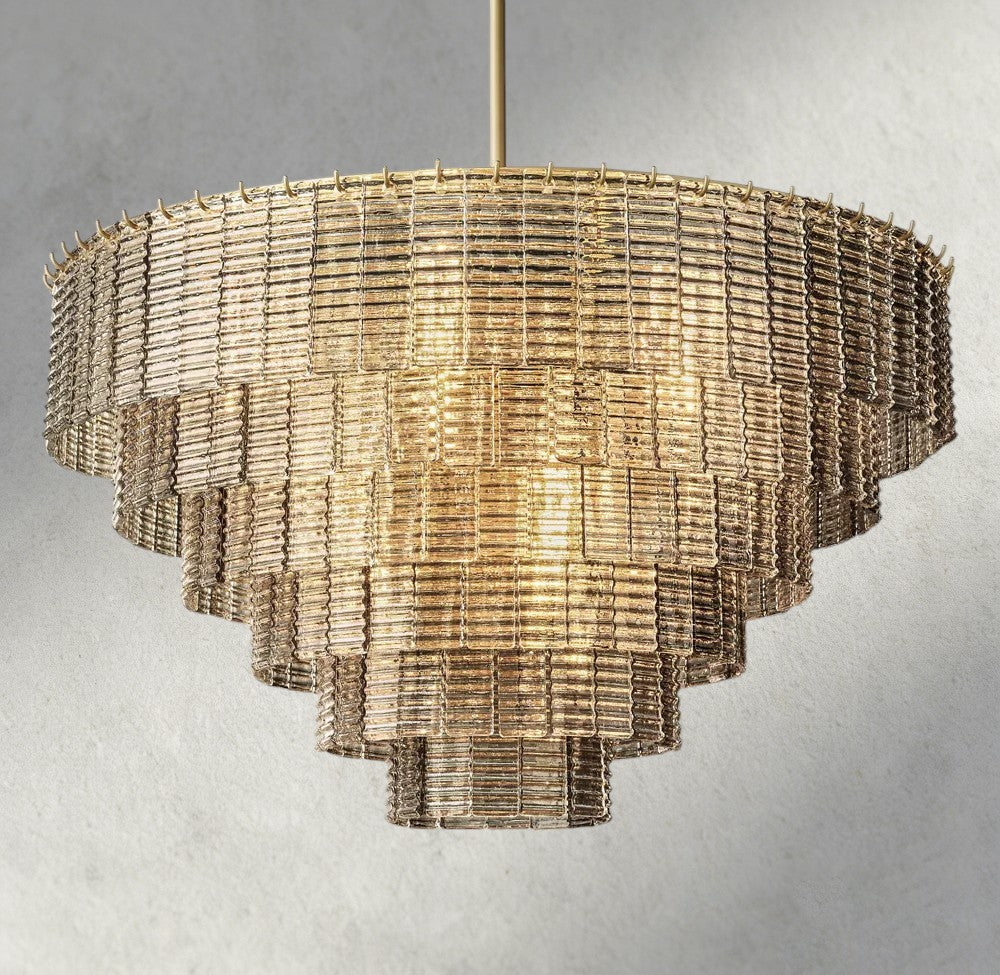 Sirene Smoke Glass Round Chandelier 41", 52", 65"-chandelier-Briglighting