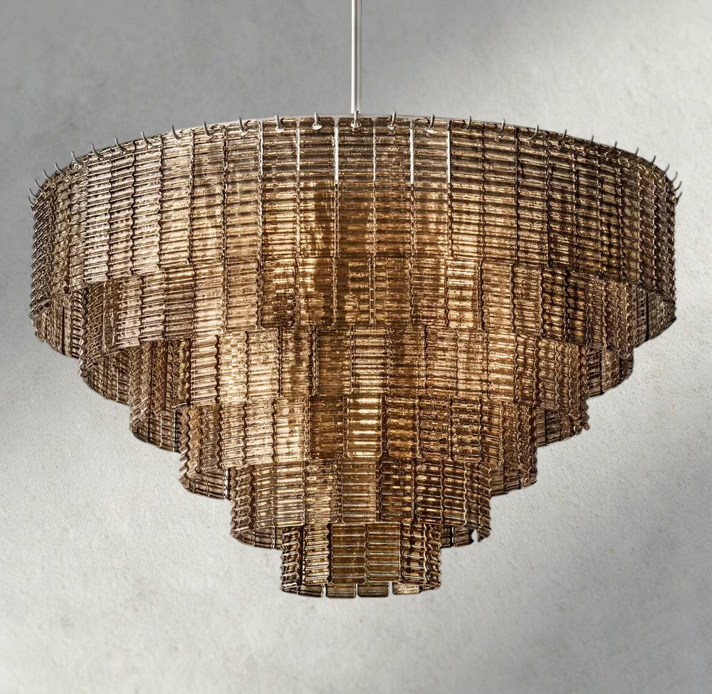 Sirene Smoke Glass Round Chandelier 41", 52", 65"-chandelier-Briglighting