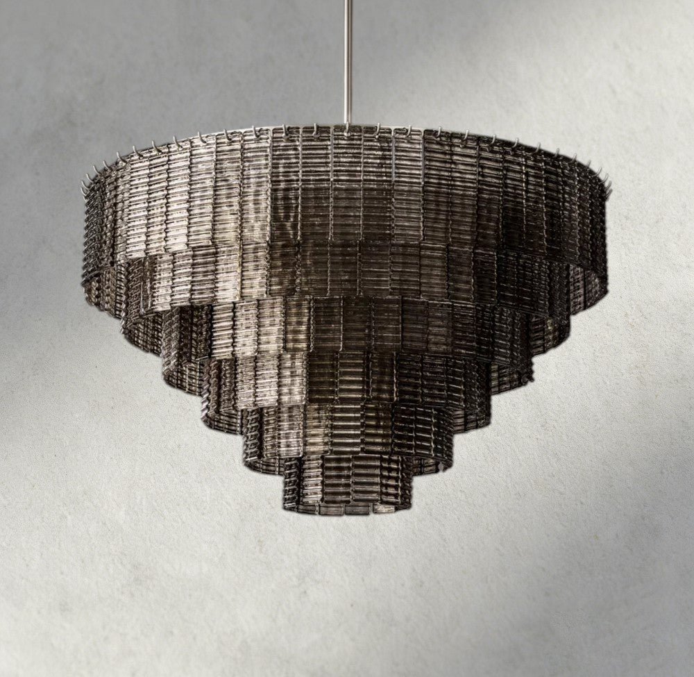 Sirene Smoke Glass Round Chandelier 41", 52", 65"-chandelier-Briglighting